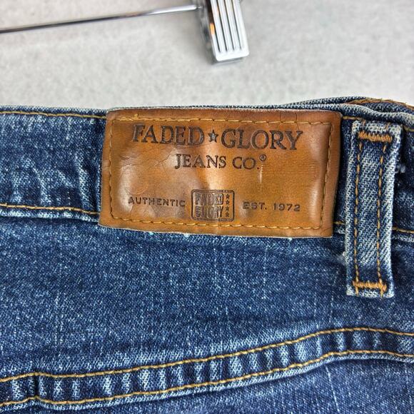 Vintage Faded Glory Straight Jeans Womens 16 Blue Cotton Stretch 32x29 Versatile - Picture 10 of 13